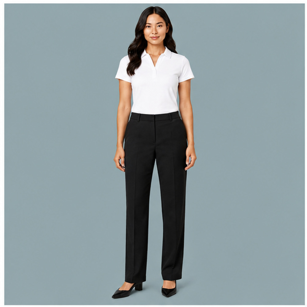 Brooks Brothers Size 16 Caroline Fit Black Solid Straight Leg Wool Dress Pants